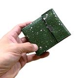 ANNAK エンボスハンドペイントレザー コンパクト折り紙ウォレット