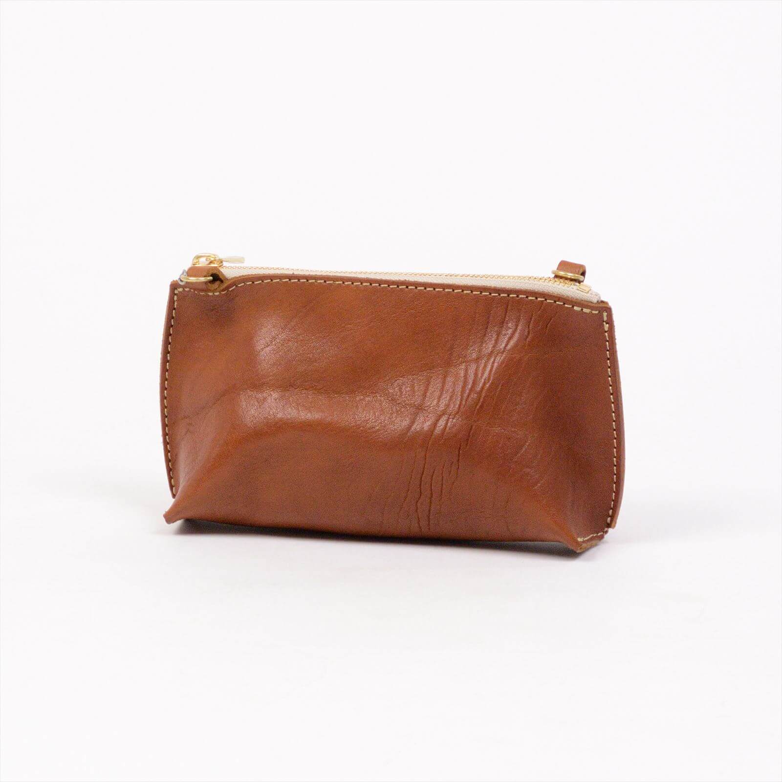 annak マチ付ハンドウォッシュミニショルダー ベージュ