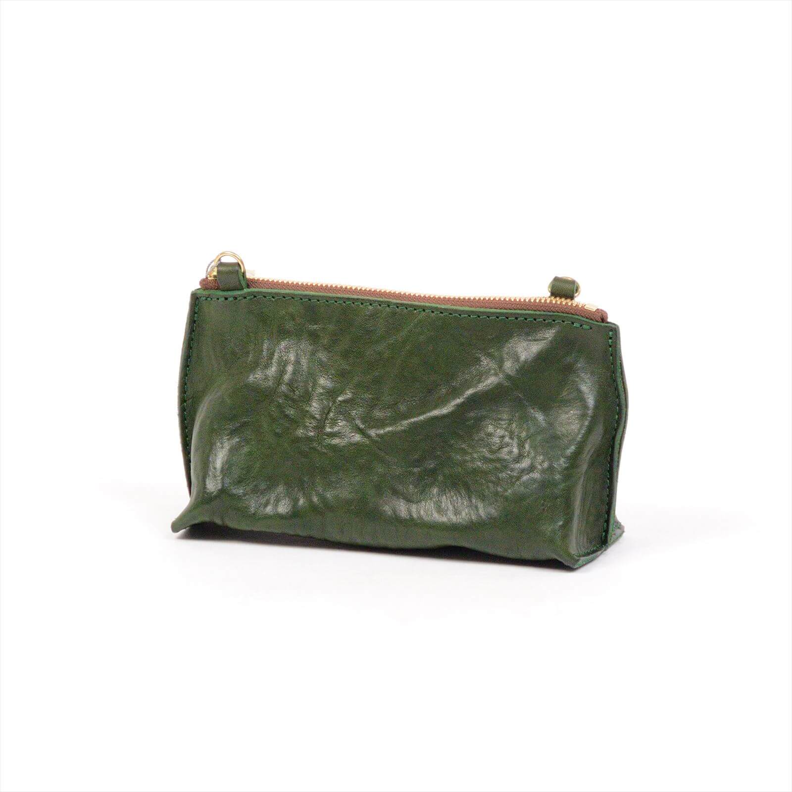 annak マチ付ハンドウォッシュミニショルダー グリーン