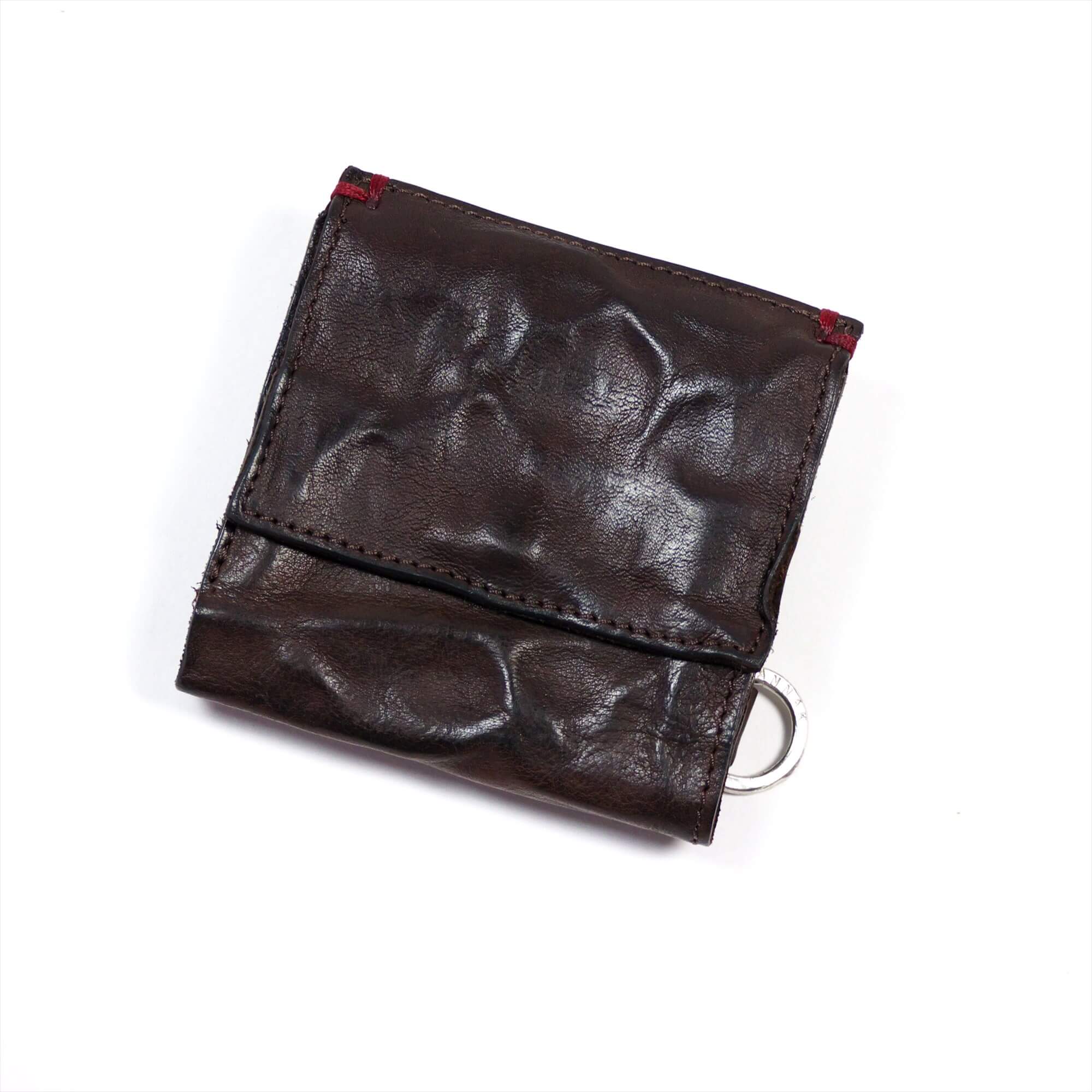 annak 外小銭リング付3つ折りハンドウォッシュ財布 ダークブラウン