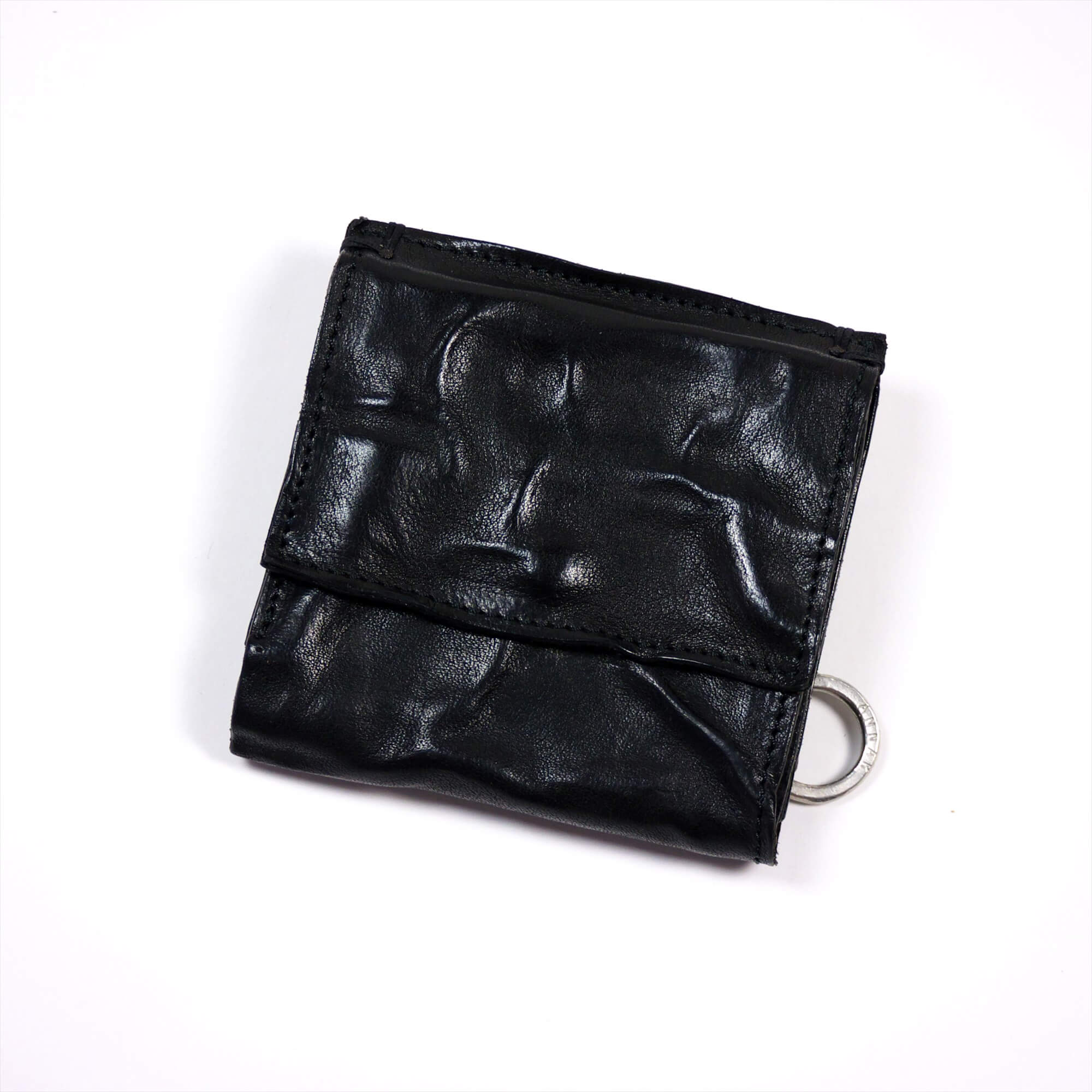 annak 外小銭リング付3つ折りハンドウォッシュ財布 ブラック