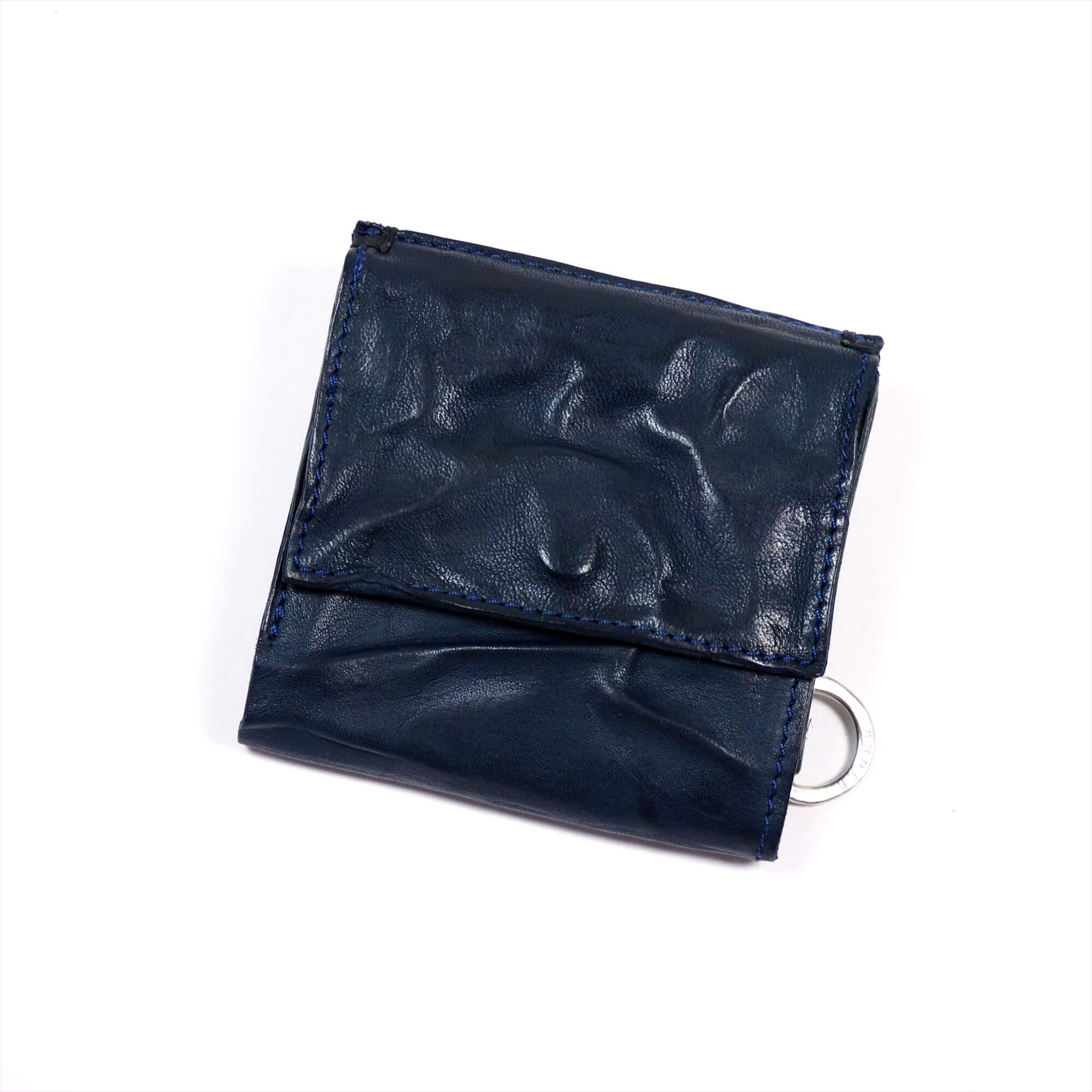 annak 外小銭リング付3つ折りハンドウォッシュ財布 ネイビー