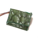 annak フラップ付ハンドウォッシュ2つ折り蛇腹財布 グリーン