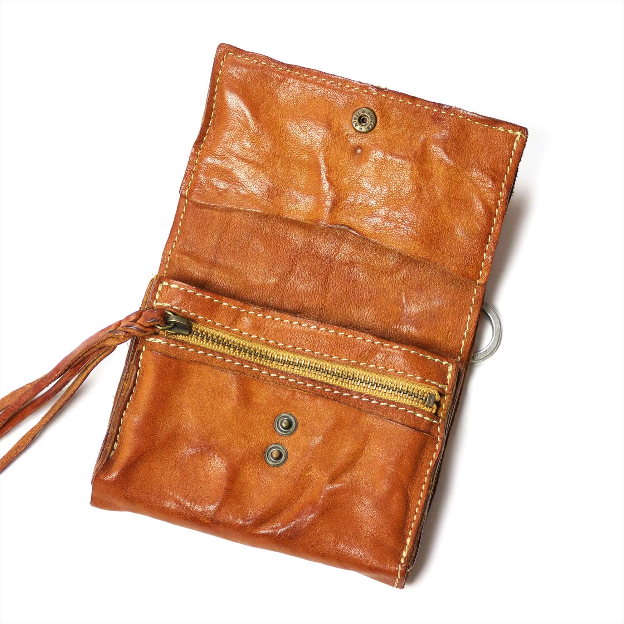 annak フラップ付ハンドウォッシュ2つ折り蛇腹財布