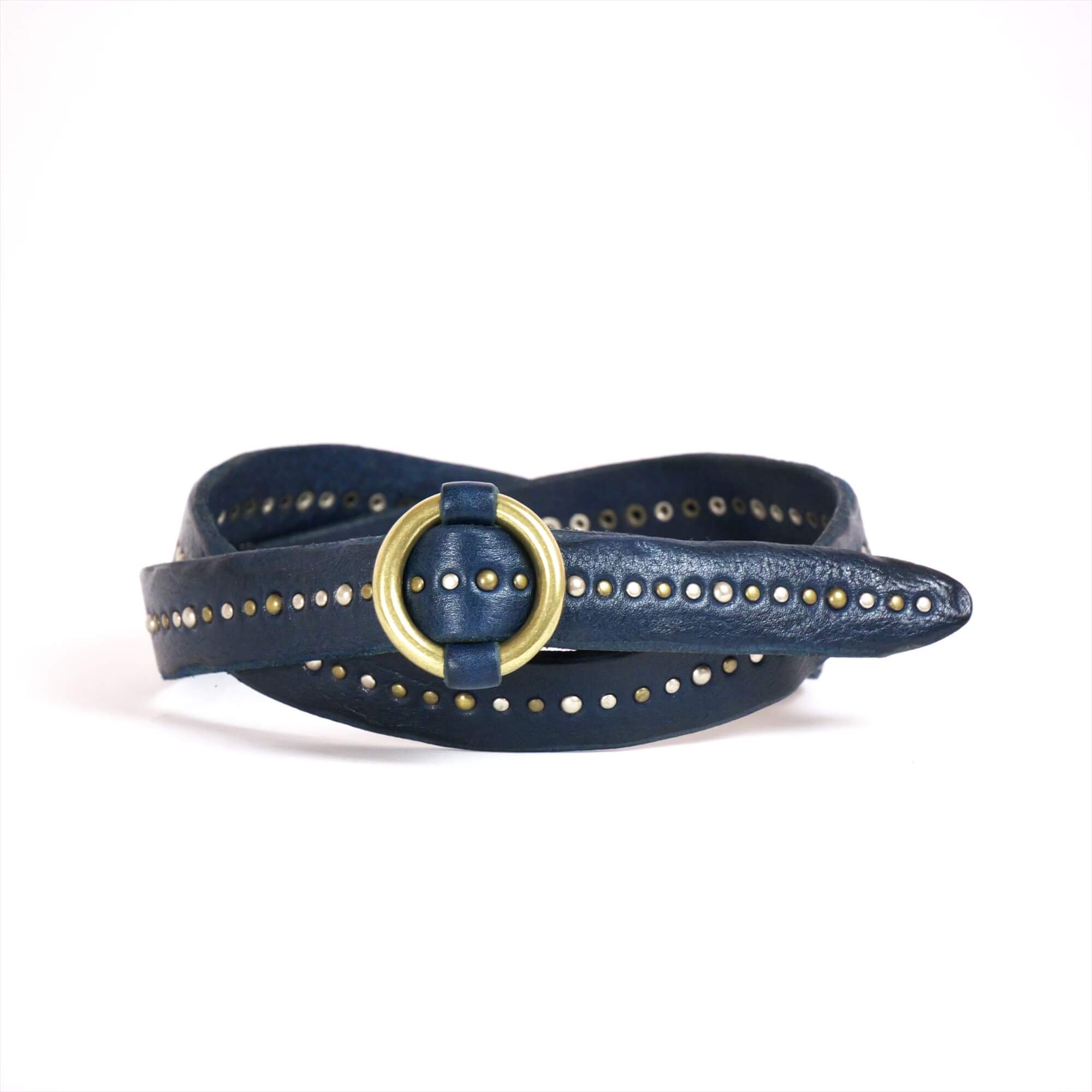 annak ピンなしスタッズハンドウォッシュベルト ネイビー