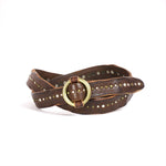 annak ピンなしスタッズハンドウォッシュベルト ダークブラウン