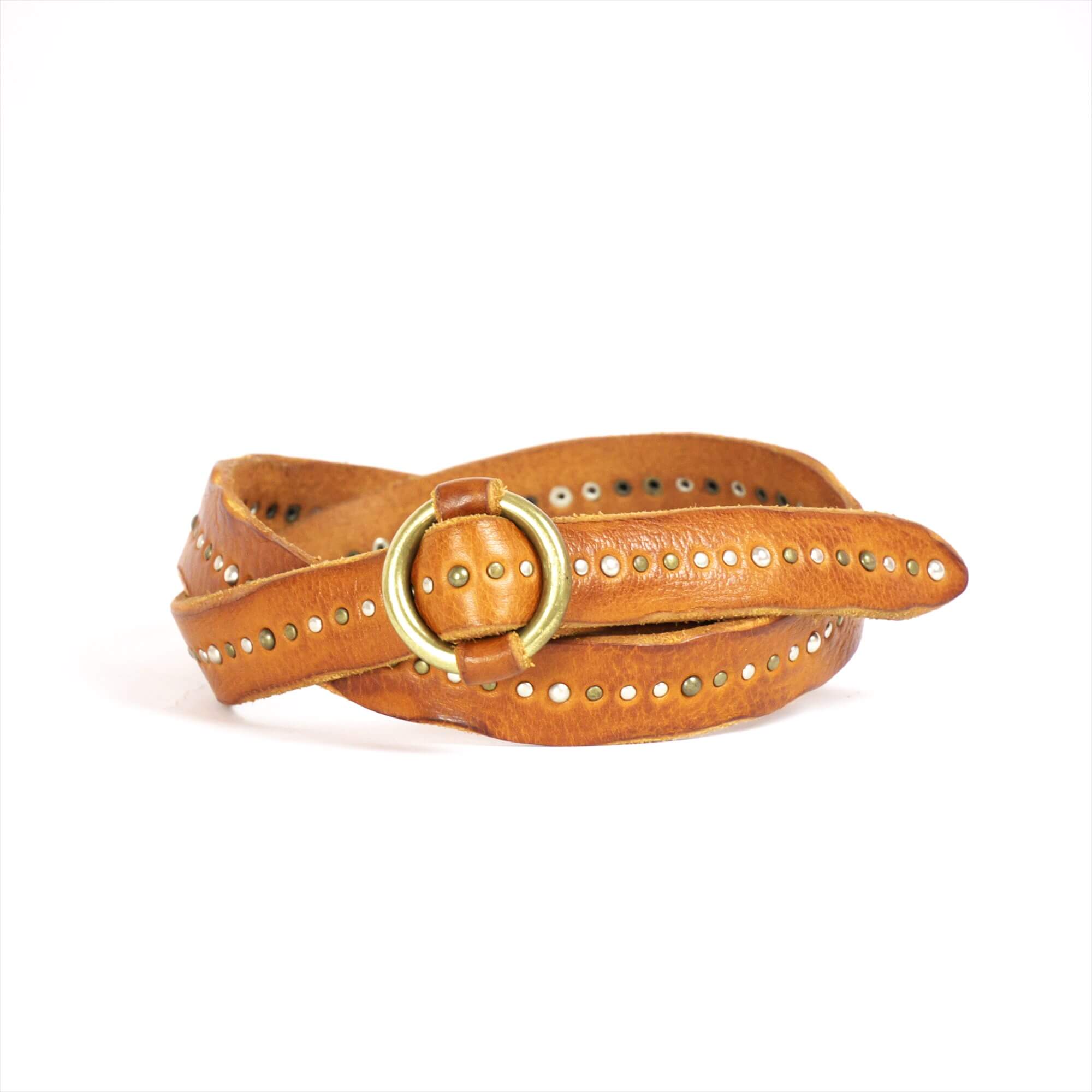 annak ピンなしスタッズハンドウォッシュベルト ベージュ