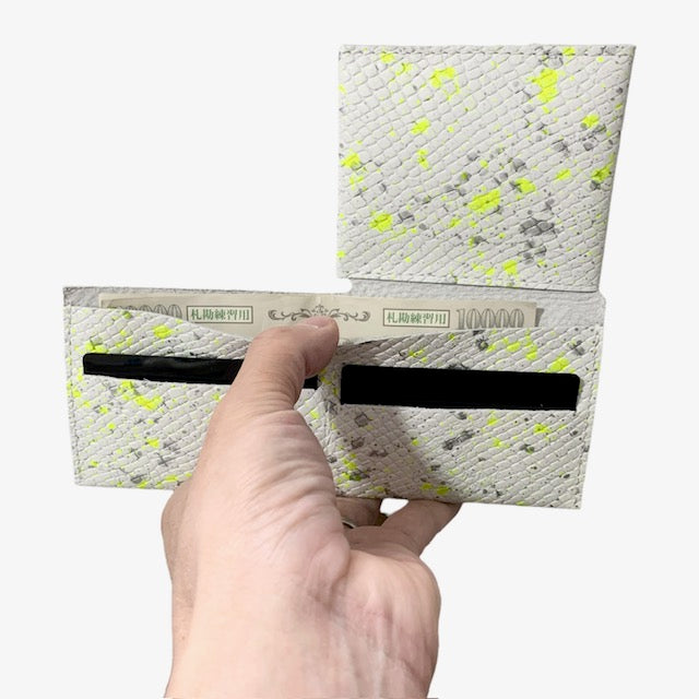 ANNAK エンボスハンドペイントレザー コンパクト折り紙ウォレット